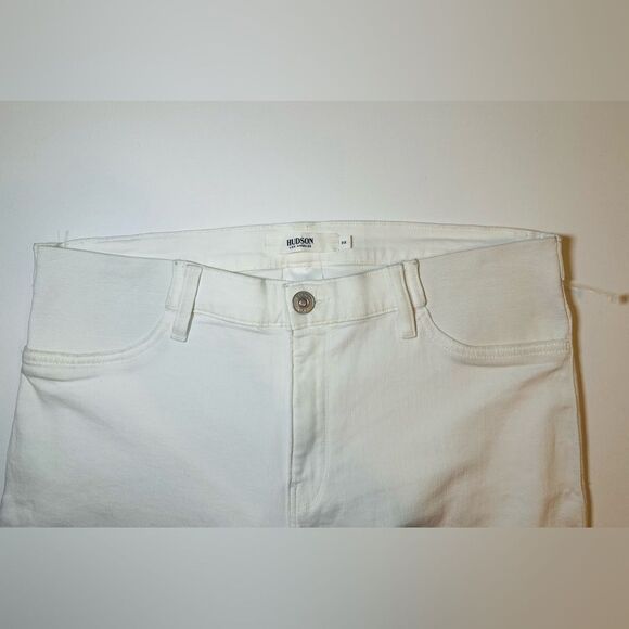 HUDSON Maternity Nico Straight Ankle White Denim Jeans Women's 32 NWT - Picture 6 of 15